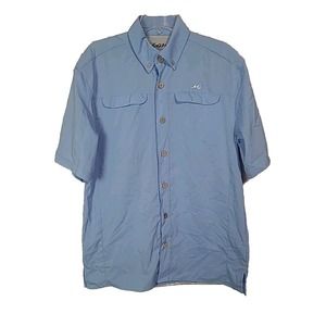 Mojo Mr. Big Blue Vented UPF Performance Button‎ Down Shirt Men's Size Medium